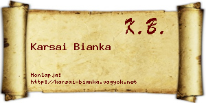 Karsai Bianka névjegykártya